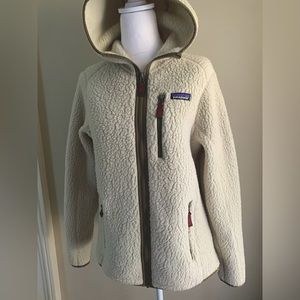 Patagonia retro pile zip hooded jacket.